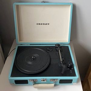 Blue Crosley record player